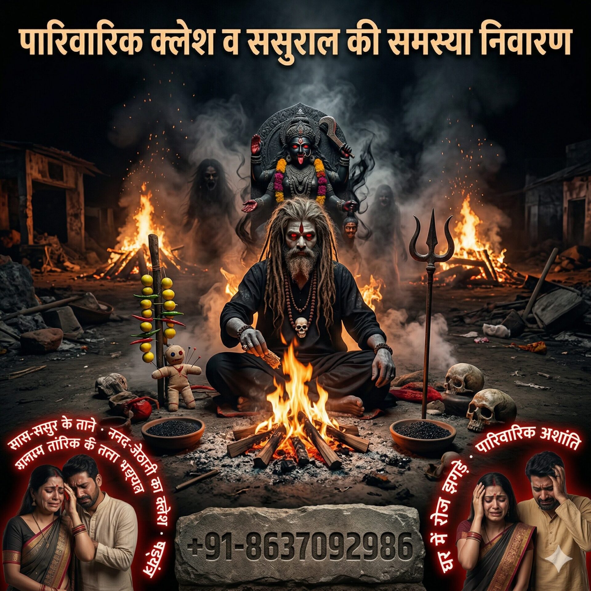 ससुराल का भयंकर क्लेश और ननद-जेठानी के षड्यंत्र से तुरंत मुक्ति: तांत्रिक महा-कवच व वशीकरण | Family Dispute Solution | Call Raju Tantrik: 8637092986