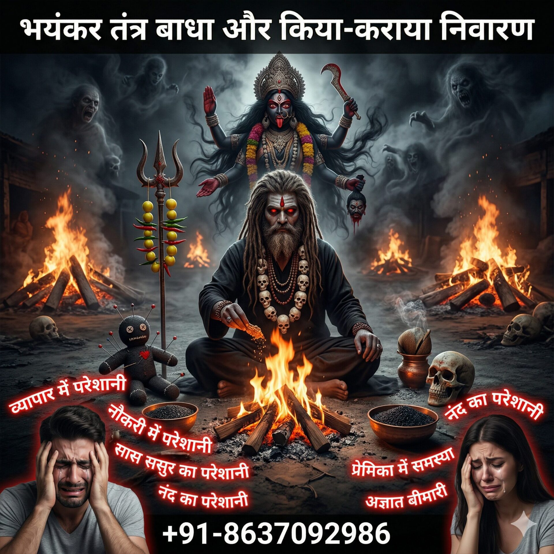 भयंकर तंत्र बाधा और किया-कराया से तुरंत मुक्ति: भूत-प्रेत व काला जादू निवारण महा-कवच | Aghori Tantrik Raju | Call: 8637092986